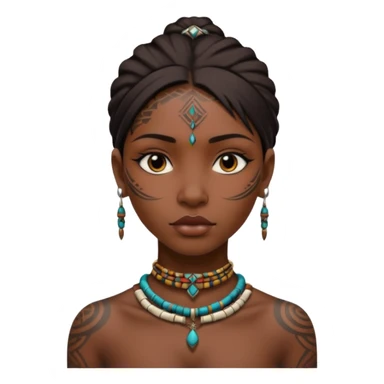 tribal girl Tattooed, empty neck sticker