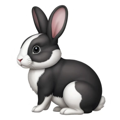 black and white dutch rabbit cute (ios7 style) sticker