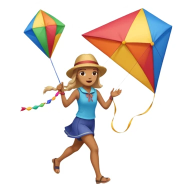 women with kite,Kite Flyers, big kite. sticker