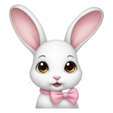 Baby bunny with coquette bow on ear sticker