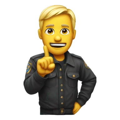 Emoji holding finger gun to its head sticker