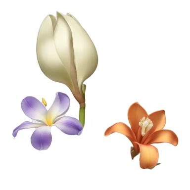 magnolia flower and iris flower and yucca sticker