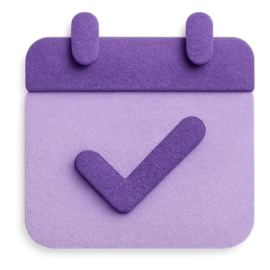 "Schedule clear", no text, with the colors: Primary Purple:  #8B5CF6
  Light Purple:    #A78BFA sticker
