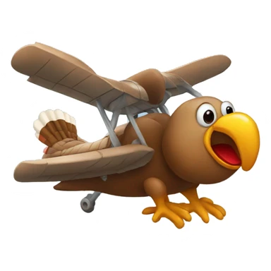 Turkey riding plane  sticker