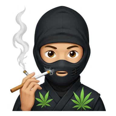A ninja smoking marijuana. sticker