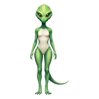 a Reptilian alien white woman, full body sticker
