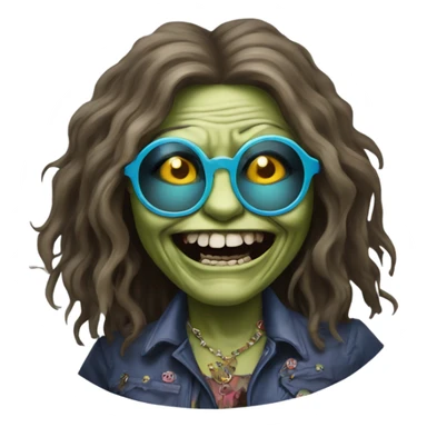  janis joplin zombie  dancing (wearing circle glasses) sticker