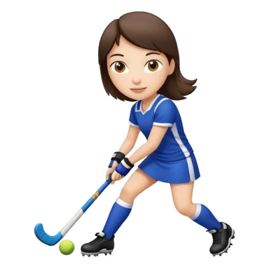 brunette girl playing field hockey sticker