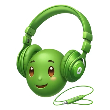 simple pea with headphones sticker