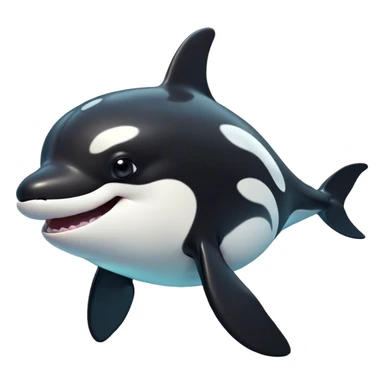 Cinematic Comical orca Portrait Emoji, Head tilted dramatically with an exaggeratedly shocked expression, featuring a sleek black-and-white body with wide, comically expressive eyes full of playful disbelief and animated flippers, Simplified yet hilariously expressive features, highly detailed, glowing with a slightly sassy oceanic glow, high shine, dramatic yet playful, stylized with an air of cheeky marine mischief, soft glowing outline, capturing the essence of a meme-worthy orca that looks ready to make waves with its hilariously dramatic antics! sticker