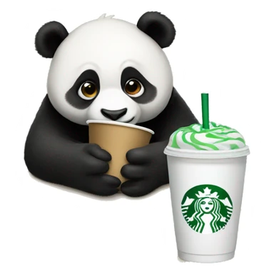 Panda drinking Starbucks  sticker