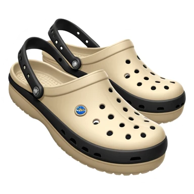 I need emojis of Crocs shoe in White, Black and Beige sticker