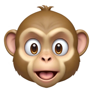 Cinematic Comical Macaque Portrait Emoji, Head tilted dramatically with an exaggeratedly shocked expression, featuring a dynamic, animated face with wide, comically expressive eyes full of humorous disbelief, Simplified yet hilariously expressive features, highly detailed, glowing with a slightly sassy glow, high shine, dramatic yet playful, stylized with an air of quirky primate attitude, soft glowing outline, capturing the essence of a meme-worthy macaque that looks ready to side-eye its way into viral fame! sticker