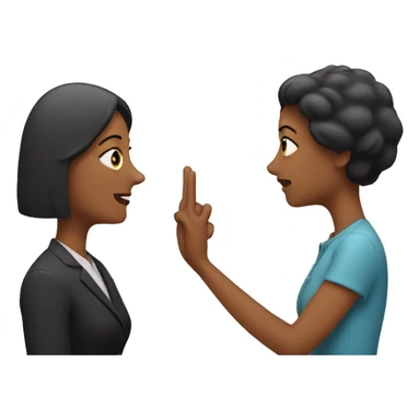 one woman saying something into the ear of another woman closing by hand sticker