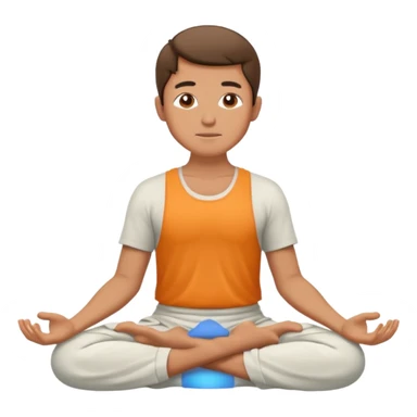 a guy meditating, peaceful, simple sticker