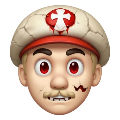 Mario broken skull bloody sticker