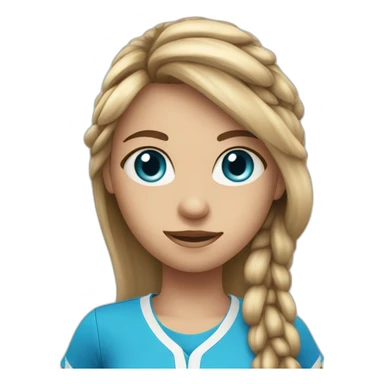 pretty tennis player with big blue eyes and long hair sticker