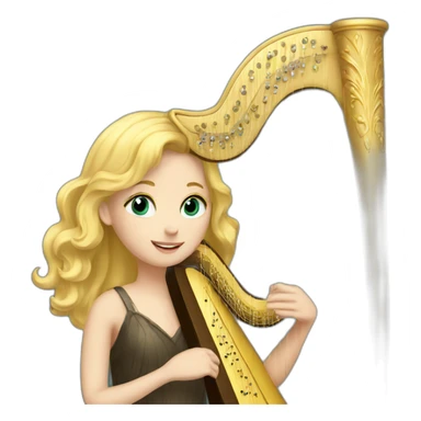 blond haired harp girl sticker