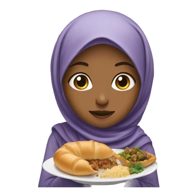 Girl eating in ramadan with hijab sticker