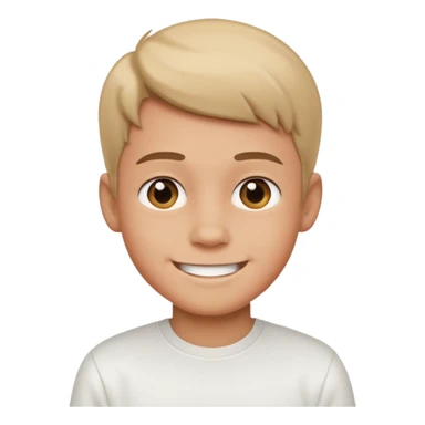 smiling boy in white shirt sticker