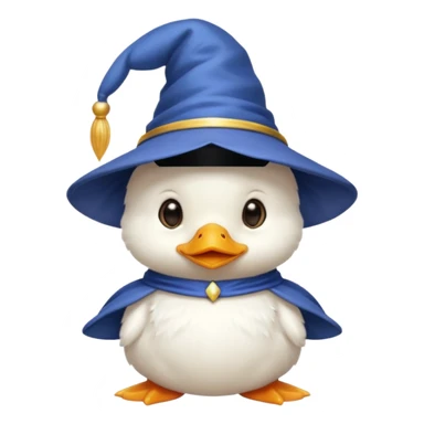 white baby duck with wizard hat
 sticker