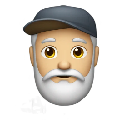 mature man with beard and English cap sticker