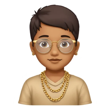 And Indian child with cool glasses and a gold chain neckless sticker