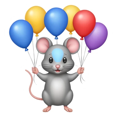 mouse holding balloons sticker