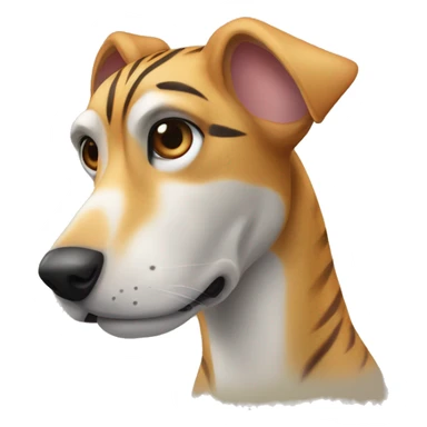 Fawn tiger greyhound with pawls up sticker