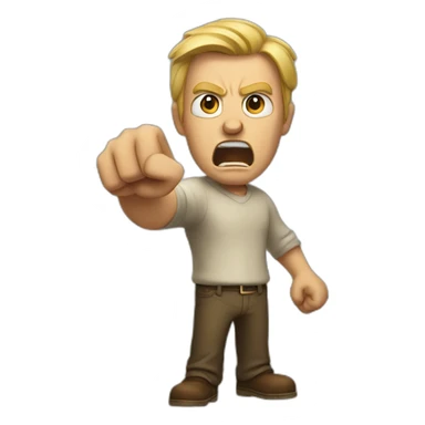 angry man yelling  whiles he points you sticker