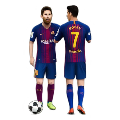 Realistic Leo Messi and realistic Cristiano Ronaldo kissing sticker