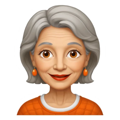 An Italian 60-year-old grandmother who is a genuine burst of sunshine and her favorite lipstick color is orange sticker