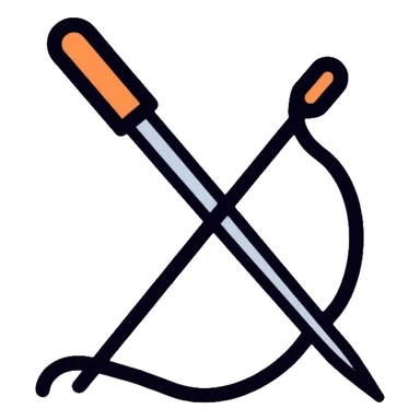 sewing needle with thread sticker