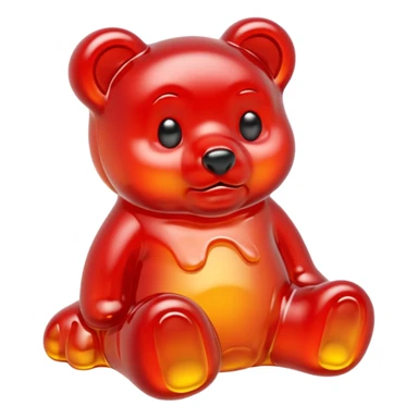 Sad Gummy bear melting into ground sticker