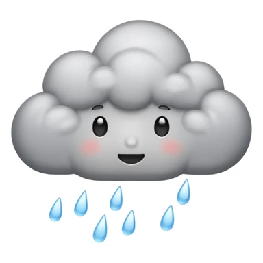 emoji of grey cloud is raining, withou faces sticker