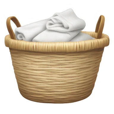 Light beige laundry raffia basket with white clothes sticker