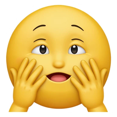 Yellow Standard smiley emoji blushing and hiding face with hands because they are flustered and embarrassed  sticker