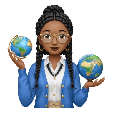 a-young-woman-wearing-fine-gold-round-glasses-and-black-hair-in-several-box-braids,-she-has-light-black-skin,-and-she's-wearing-a-white-shirt-with-an-blue-cardigan-on-top.-she's-holding-a-globe-in-one-hand.png sticker