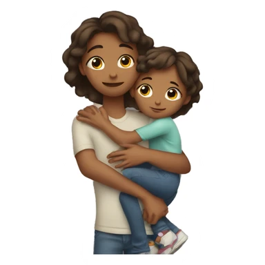 Sister hugging her big brother sticker