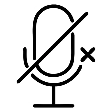 microphone with a muted symbol, minimal style sticker