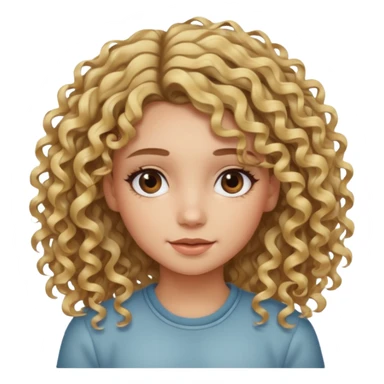 girl with curly/wavy hair with blonde tips and brown roots sticker