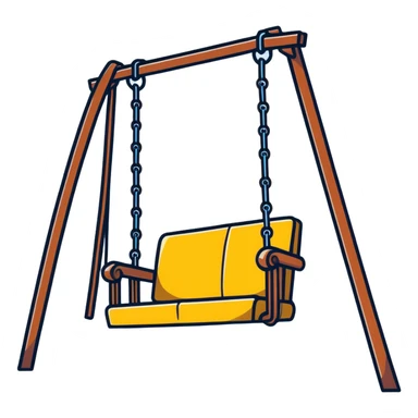 old swing, cartoonish sticker style sticker