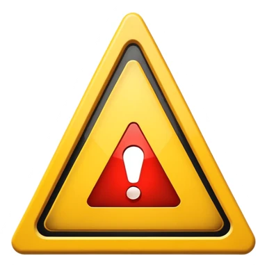 yellow warning triangle with stylized exclamation mark sticker