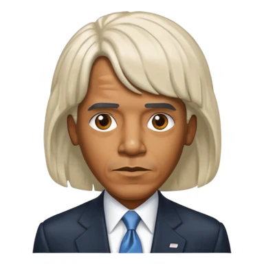 Obama wearing a wig  sticker