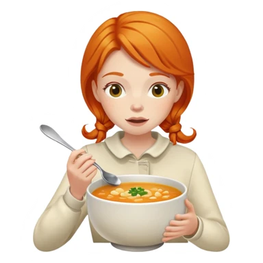 ginger woman eating soup sticker