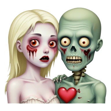 Zombie in love with a human sticker