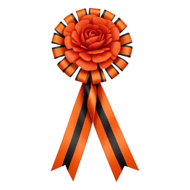 St. George ribbon and red carnation, symbol of Victory Day May 9 sticker