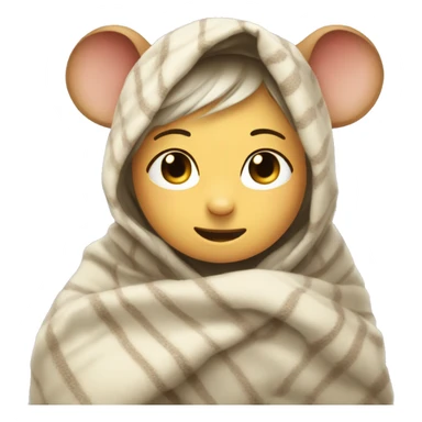 a maus withe a blanket over her head a little a very cute maus sticker