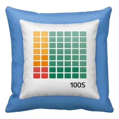 pillow with spreadsheet sticker