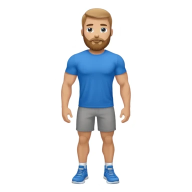 Naked sexy bald man with beard and blue eyes full body dad bod sticker